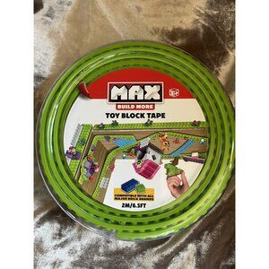 Zuru~Max Toy Block Tape 2 stud~2 M/ 6.5 Feet ~Neon Green Build More/Connect More